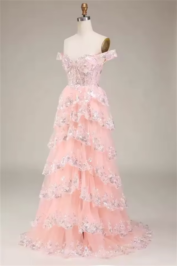 Jessica Black Glitter Prom Dress - Image 4