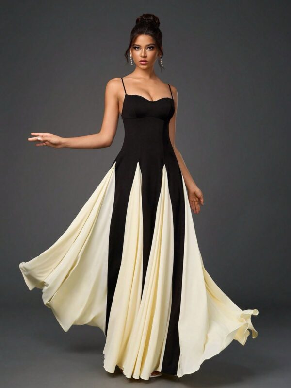Paneled Tulle Off-Shoulder Maxi Dress - Image 2