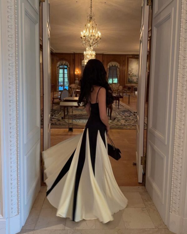 Paneled Tulle Off-Shoulder Maxi Dress - Image 4