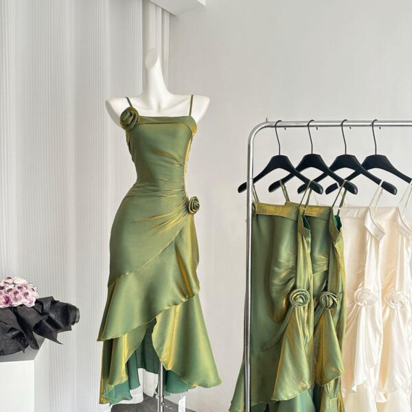 Enchanted Forest Ruffle Dress – Green - Image 4